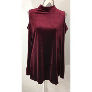 Halogen cold shoulder velvet top size M